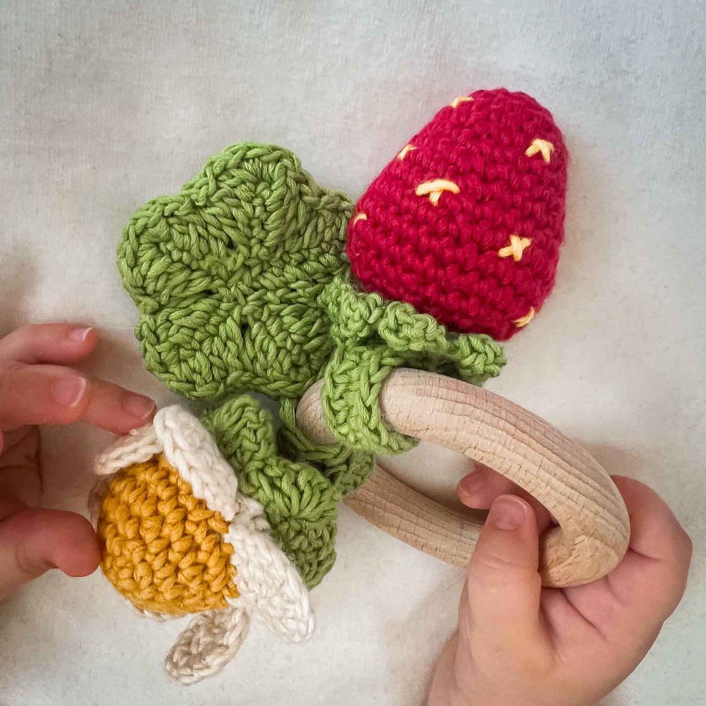 Anneaux de dentition pour bébé en coton bio fait main