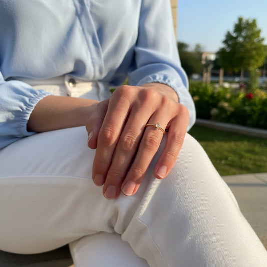 Bague en pierre fine naturelle quartz - bijou plaqué or