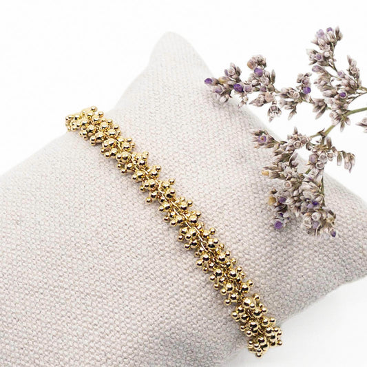 Bracelet mille perles plaqué or