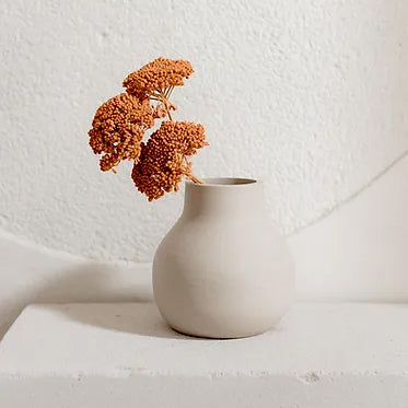 Vase céramique brute rond Bulle Blanc. Entièrement fait main.