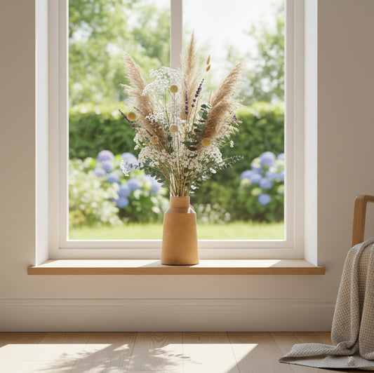 Terrakottavase - kostenlose Trockenblumen