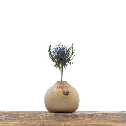 Vase en bois brut fait main pour fleurs séchées