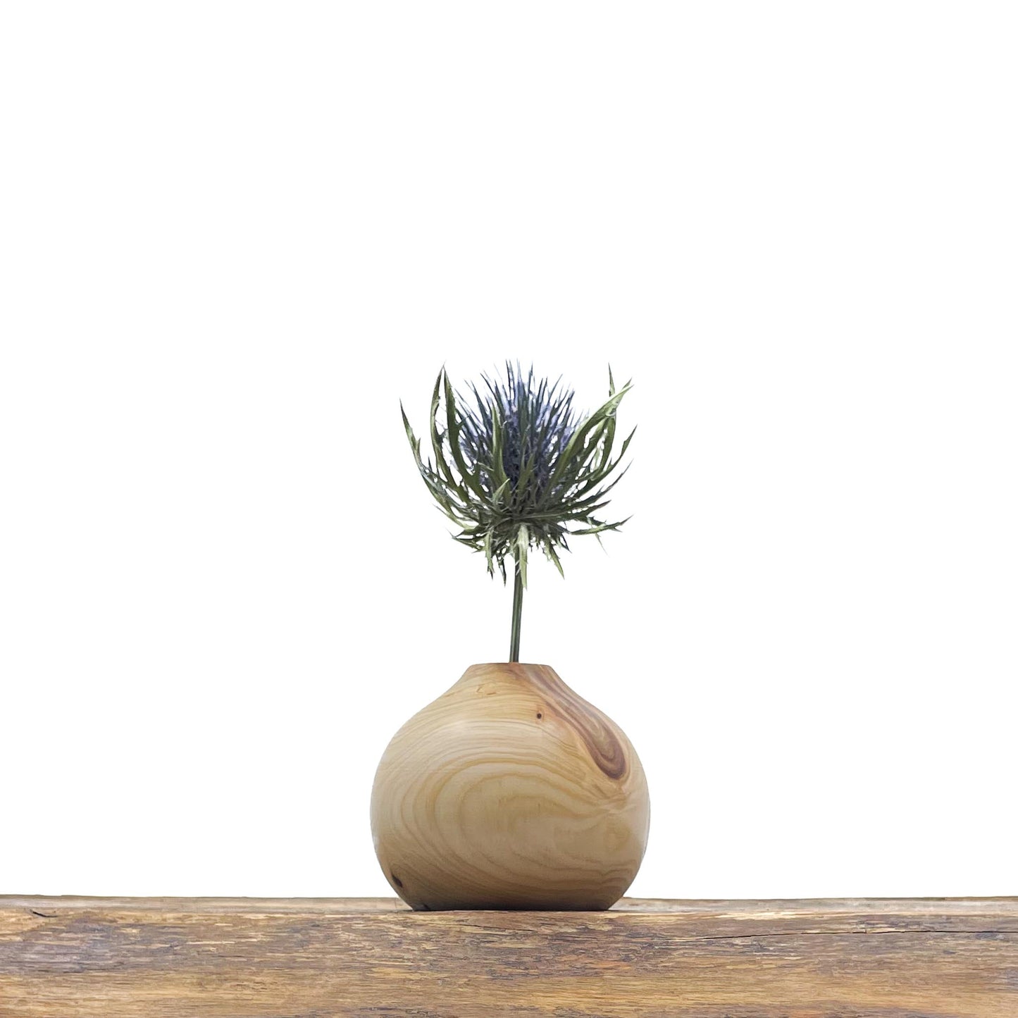 Vase en bois brut fait main pour fleurs séchées