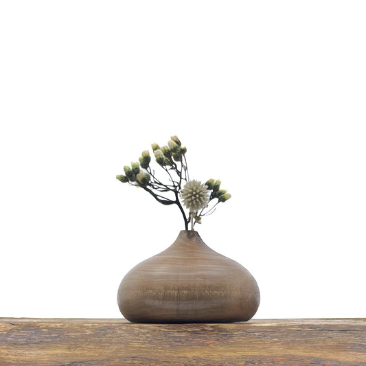 Vase en bois brut fait main pour fleurs séchées