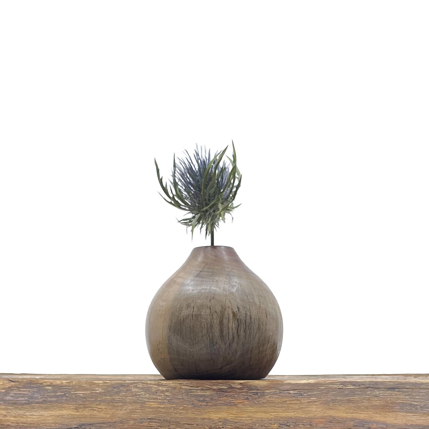 Vase en bois brut fait main pour fleurs séchées