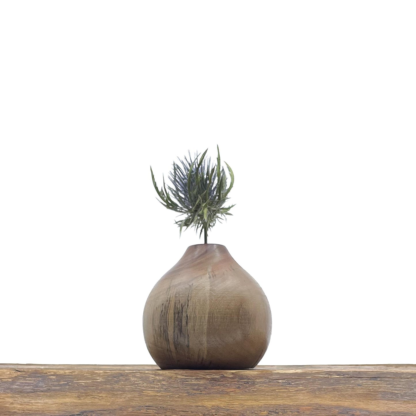 Vase en bois brut fait main pour fleurs séchées