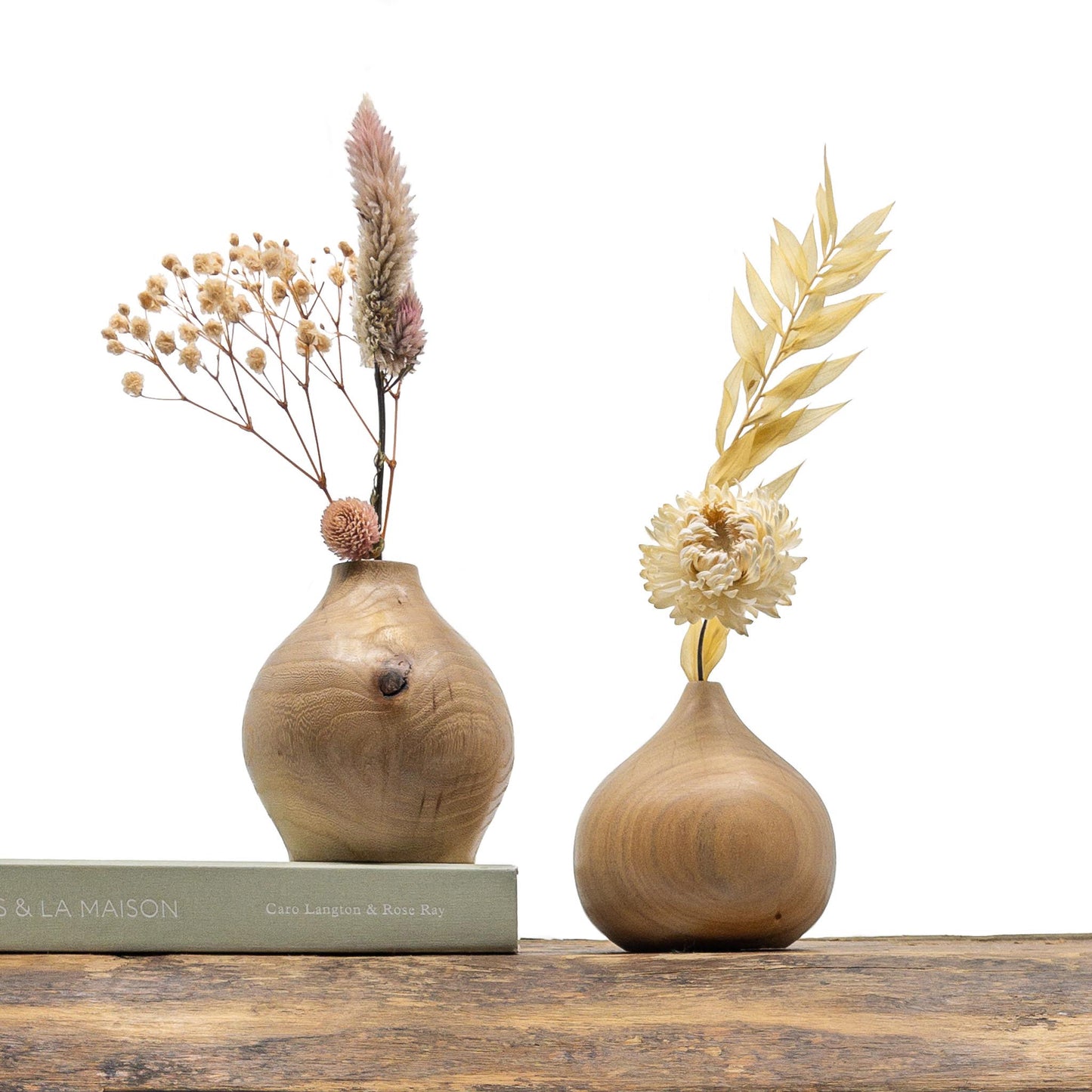 Vase en bois brut entièrement confectionné à la main