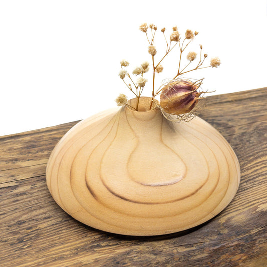Vase en bois brut entièrement confectionné à la main