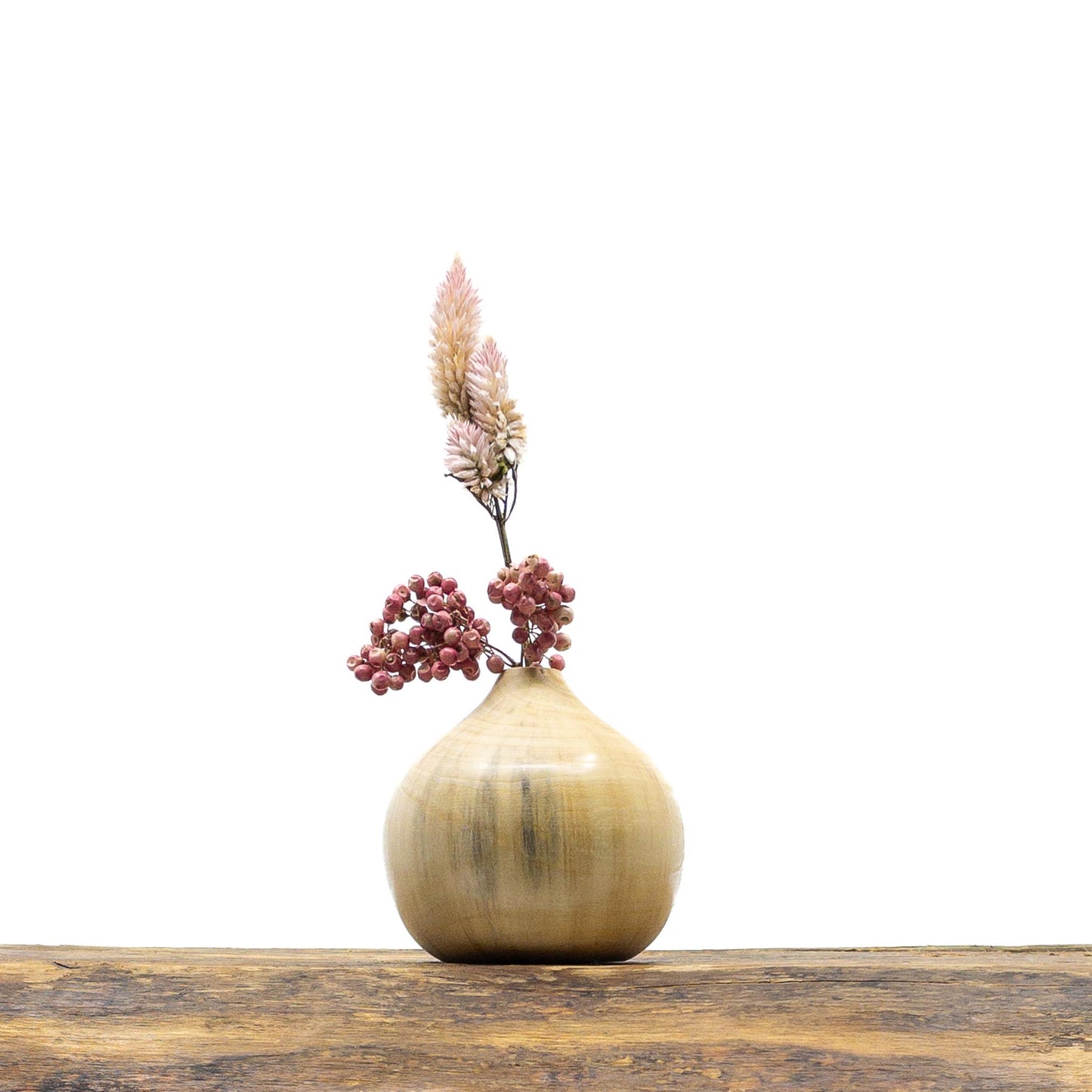 Vase en bois brut entièrement confectionné à la main