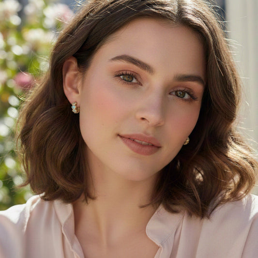 Mini Créoles serties de Zircon Naturel