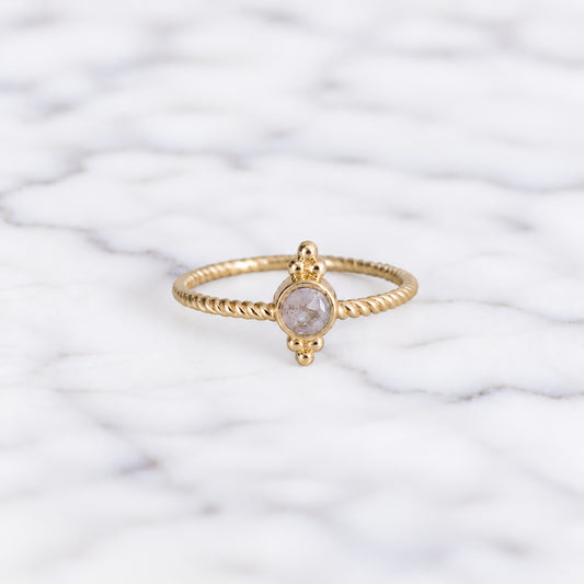 Bague en pierre fine naturelle quartz - bijou plaqué or