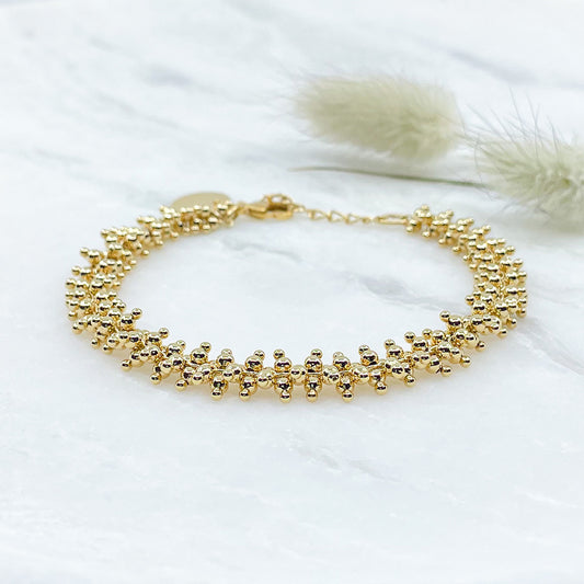 Bracelet mille perles plaqué or
