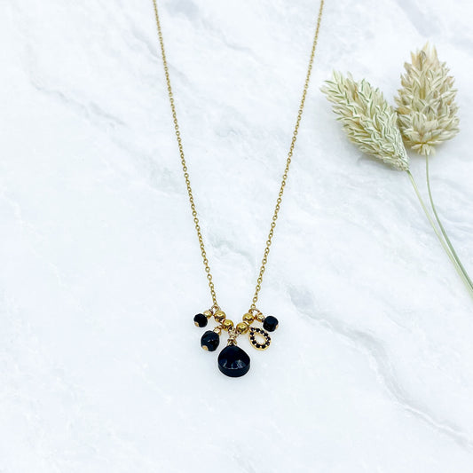 Black Onyx Tassel Necklace