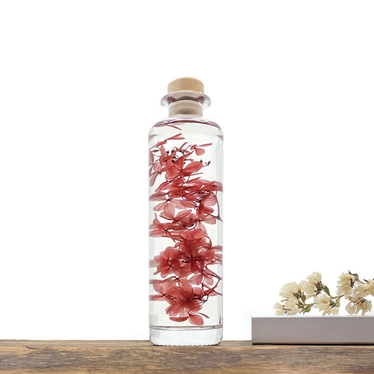 Submerged Plant - Soft red Peegee Hydrangea - Round bottle 21 cm