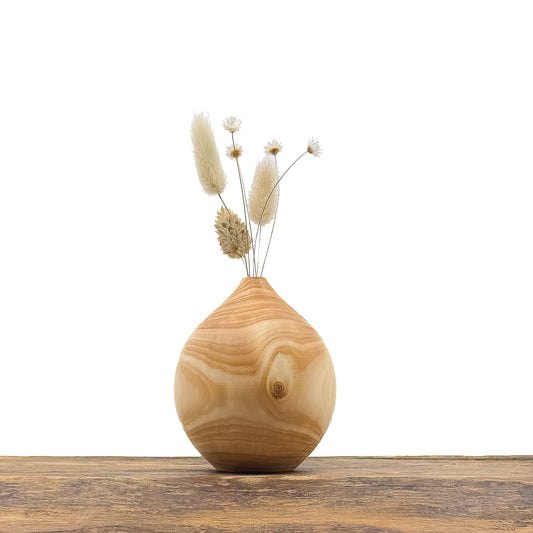 Vase en bois brut entièrement confectionné à la main