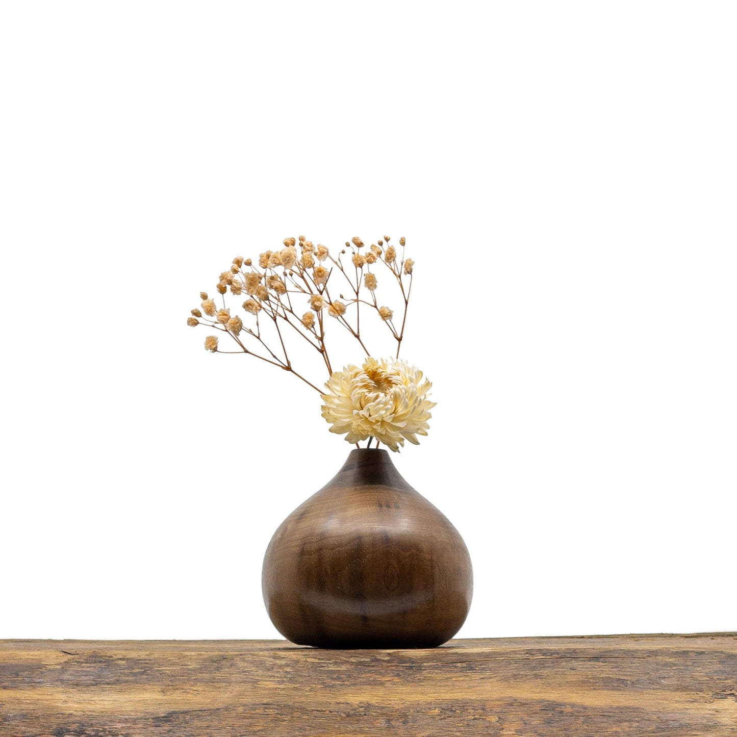 Vase en bois brut entièrement confectionné à la main